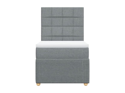 Sommier à Chicyla de lit avec matelas gris clair 80x200 cm tissu QMFX00476