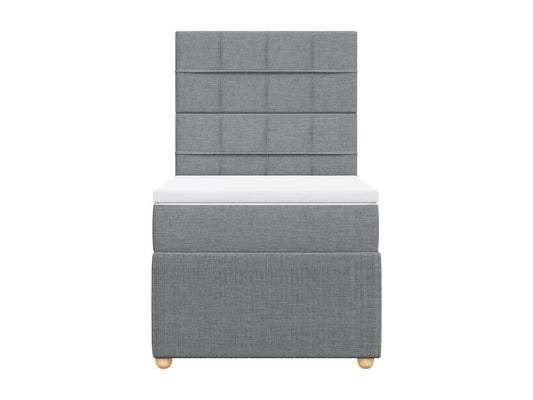 Sommier à Chicyla de lit avec matelas gris clair 80x200 cm tissu QMFX00476