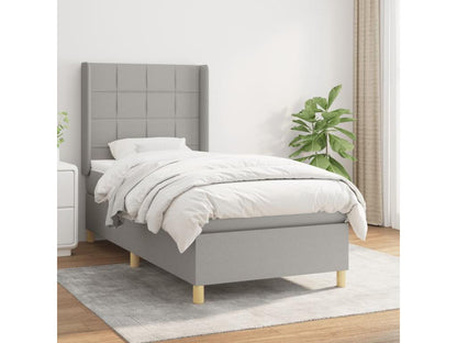 Lit à sommier tapissier et matelas Gris clair 90x190 cm Tissu SBHQ63036