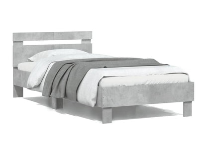 Cadre de lit avec tête de lit gris béton 100x200 FUVQ24421
