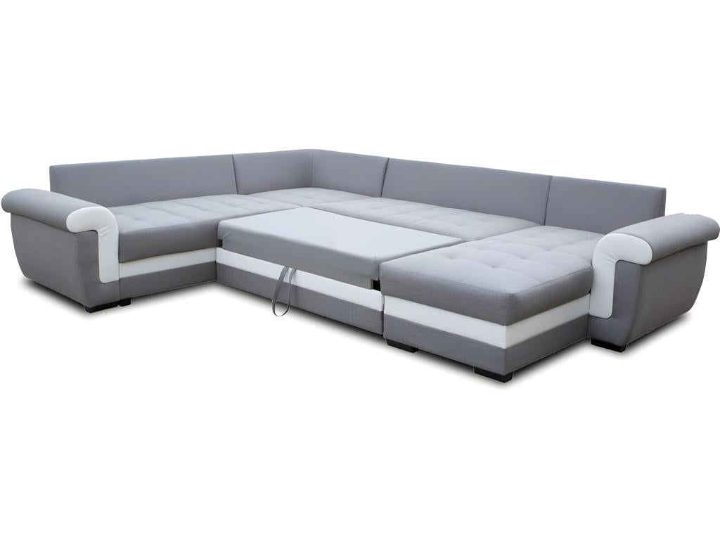 Canapé panoramique convertible Domopure gris foncé et noir TVZS87522