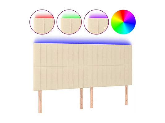 Tête de lit à LED Crème 160x5x118/128 cm Tissu LFMB07839