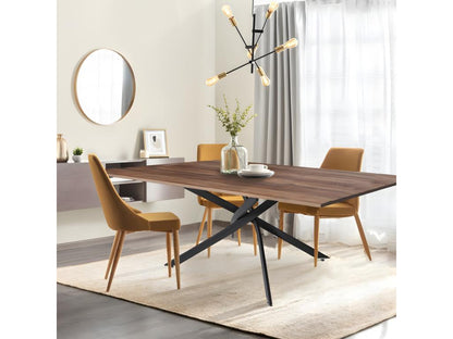 Table à manger Domopure 160x90cm - 6 personnes / Décor chêne et piètement noir IAWF64483