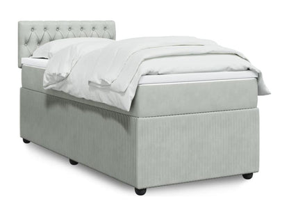 Sommier à Chicyla de lit et matelas Gris clair 90x190 cm Velours TUOM37062