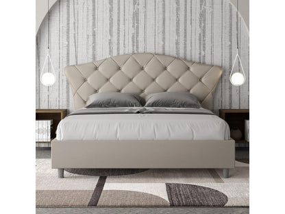 Lit avec sommier rembourré 160x190 similicuir Domopure KHLA33410