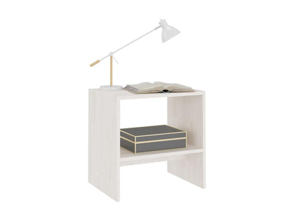 Table de chevet Blanc 40x30.5x40 Bois de pin massif 2 VVVM48205