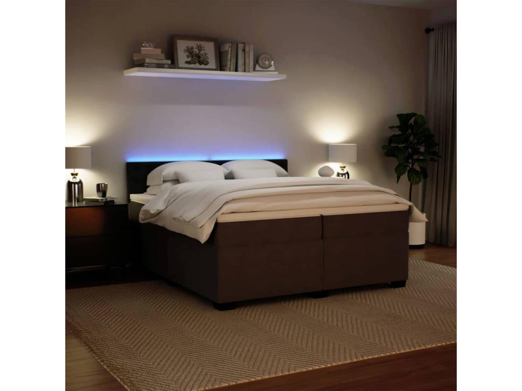 Sommier à Domopure de lit et matelas Gris clair 200x200cm Velours TSEP09927