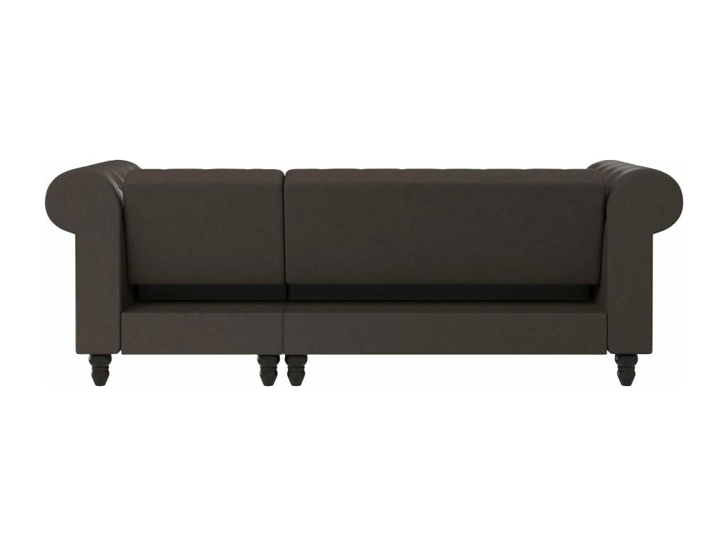 Chicyla - Canapé-lit avec chaise longue en microfibre marron foncé SPHU57473