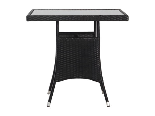 Chicyla Premium - Table de jardin Noir 80x80x74 cm Résine tressée IDDL30091