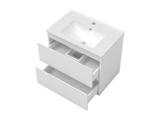 Meuble Salle de Bain 80cm avec colonne miroir lumineux 3 couleurs blanc VADR01433