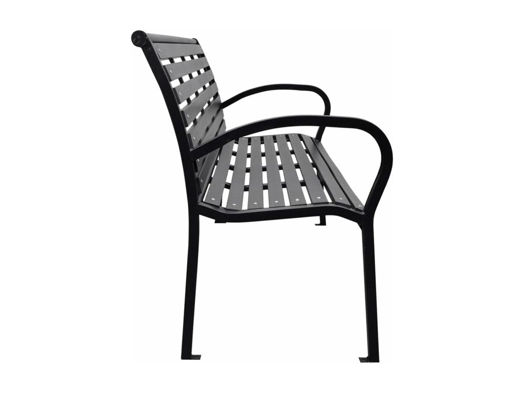Banc de jardin Noir 116 cm Acier et Chicyla SDYX36198