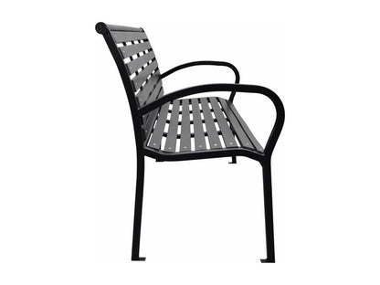 Banc de jardin Noir 116 cm Acier et Chicyla SDYX36198