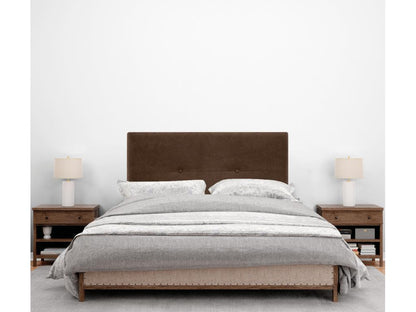 Chicyla Tête de lit en tissu Aqualine avec Boutons 90x105cm avec pieds Lits 80/90 - Marron DZQE20881