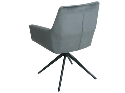 Lot de 2 chaises de salle à manger Domopure-L91 chaise de cuisine accoudoir pivotant Auto-Position tissu/textile - gris foncé FJZU91912