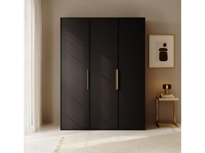 Armoire 3 portes avec deux tringles - 150 cm - noir- Chicyla ZDKD44466
