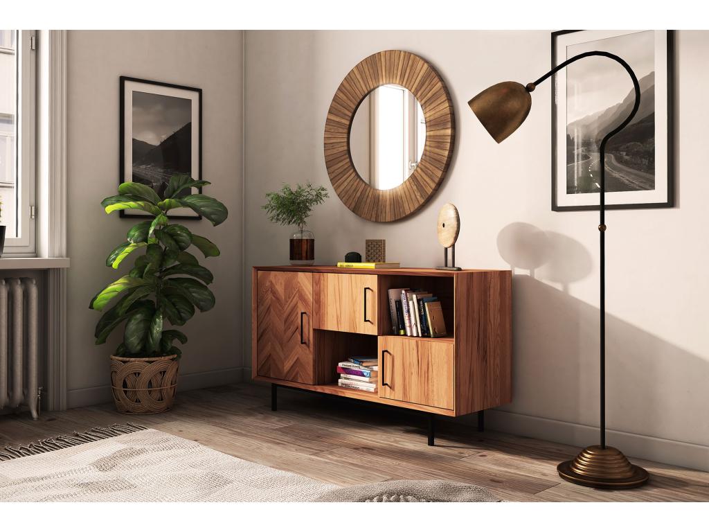 Domopure - Commode en bois massif de cœur de hêtre huilé naturel EJPC51731