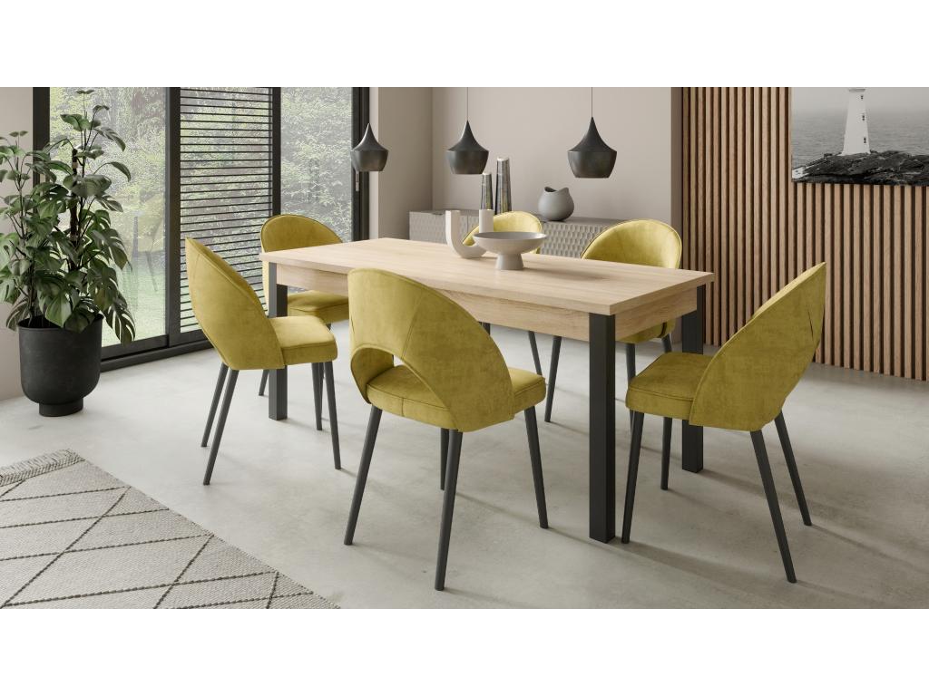 Chaise moderne en bois noir de hêtre et tissu au choix Cekuza-Tissu 27111 VDLX83336