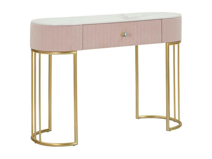 Console Abstraktes  Table polyvalente Armoire de rangement Bureau du couloir 100x40 h75 cm Rose et Blanc KIIA48989