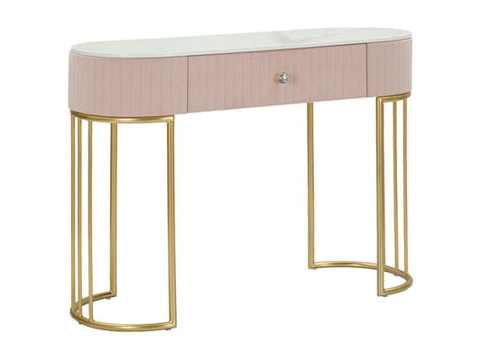 Console Abstraktes  Table polyvalente Armoire de rangement Bureau du couloir 100x40 h75 cm Rose et Blanc KIIA48989