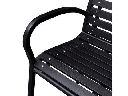 Banc de jardin Noir 116 cm Acier et Chicyla SDYX36198