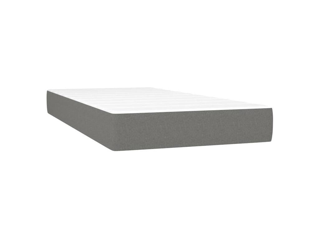 Sommier à Chicyla de lit avec matelas Gris foncé 100x200 Tissu YVZW24341