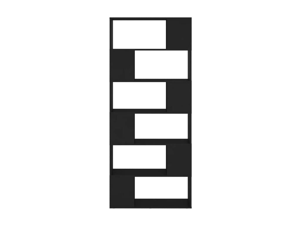 Bibliothèque/Séparateur de pièce Noir 80x24x186 cm Aggloméré NVQD97603