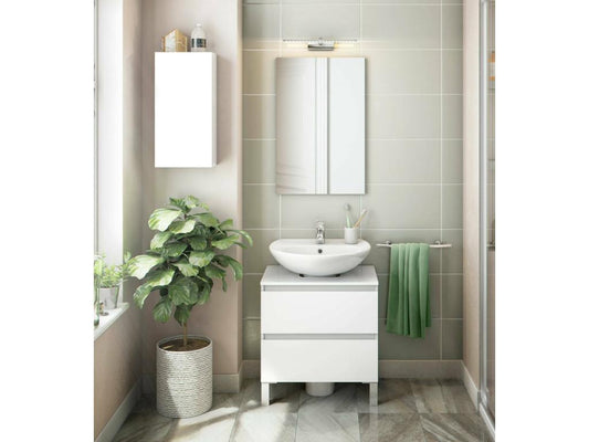 Armoire murale Chicyla Armoire suspendue Etagère murale Armoire auxiliaire multifonctionnelle 30x16 h60 cm Blanc brillant NOTW52932