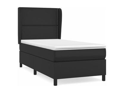 Lit à sommier tapissier avec matelas Noir 80x200cm Similicuir EASP34063