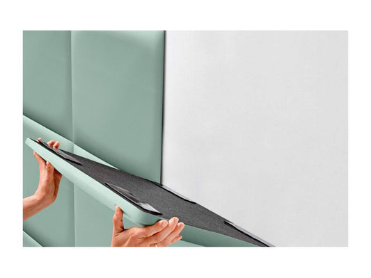 Domopure Tête de lit capitonnée en similicuir de qualité Domopureérieure composée de panneaux autocollants interchangeables vert Domopure 160 cm HVAB53928