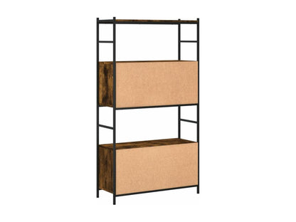 Bibliothèque chêne fumé 80x30x145.5 cm bois d'ingénierie et fer RJJA11529