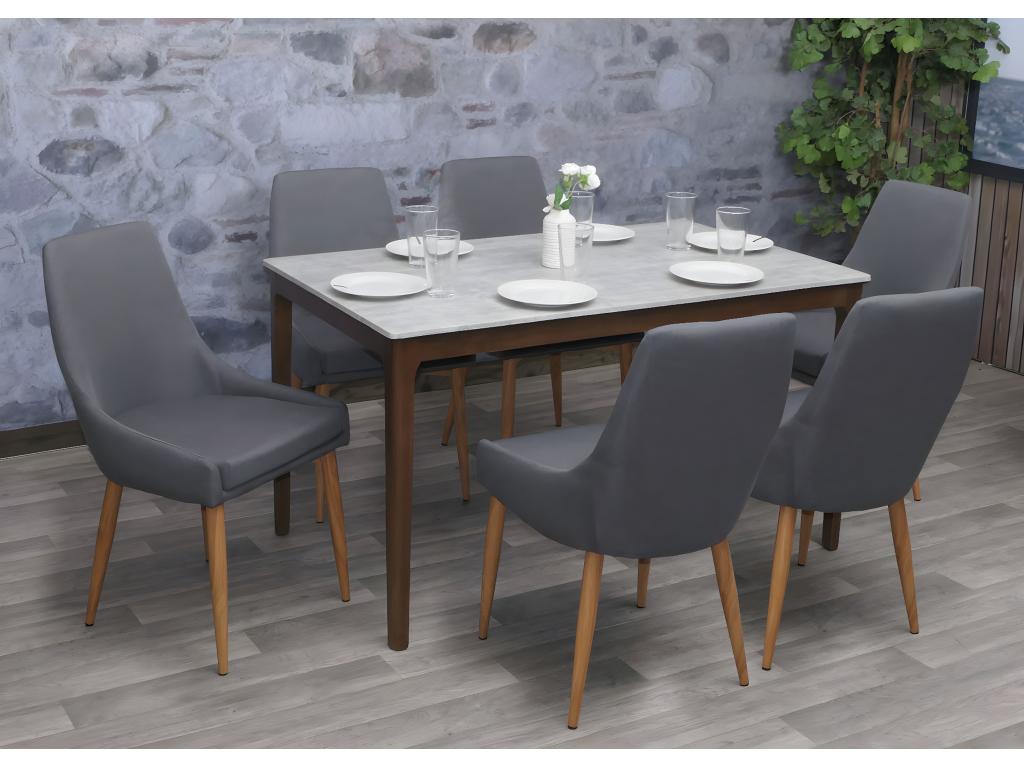 Chaise de salle à manger Domopure-B44 II lot de 2 tissu gris OBDX53687