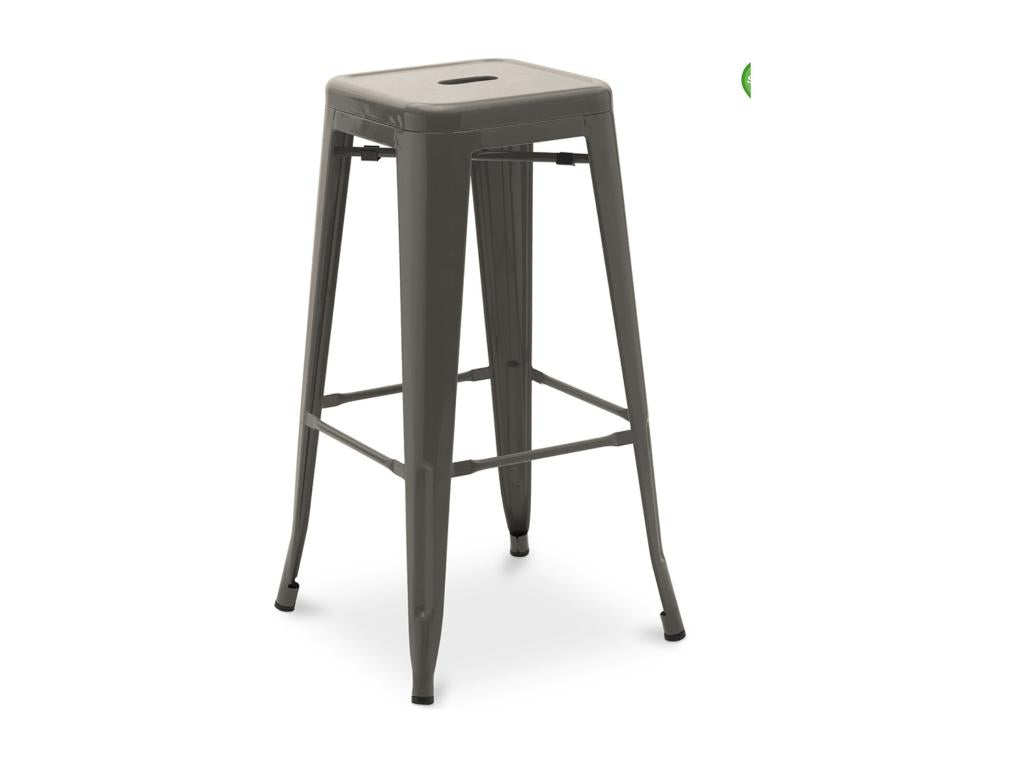Tabouret haut industriel acier mat renforcé Chicyla 76cm --Couleur Gris foncé DIMM57792