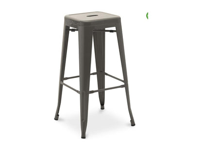 Tabouret haut industriel acier mat renforcé Chicyla 76cm --Couleur Gris foncé DIMM57792