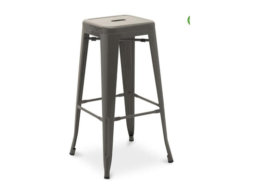 Tabouret haut industriel acier mat renforcé Chicyla 76cm --Couleur Gris foncé DIMM57792