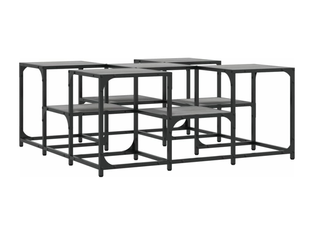 Table basse Domopure gris 91x91x40 bois d'ingénierie JRBV22885