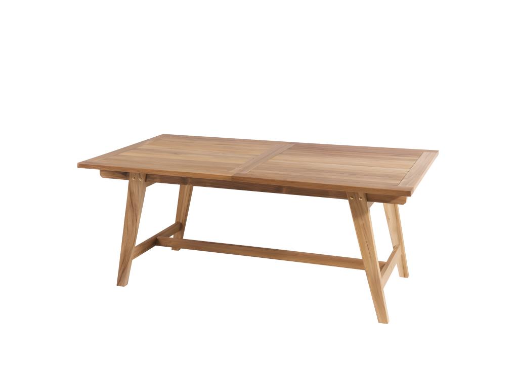 Chicyla - Table de jardin 8/10 personnes - rectangulaire Chicyla extensible 180/240x100x75 cm en bois Teck MTUX47643