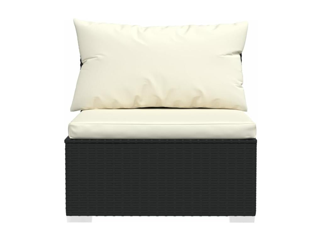 Salon de jardin 4 pcs avec coussins Résine tressée Noir KUHO89757