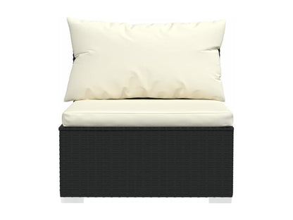 Salon de jardin 4 pcs avec coussins Résine tressée Noir KUHO89757