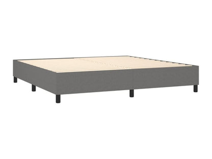 Lit à sommier tapissier avec matelas Gris foncé 200x200cm Tissu LDNR25117