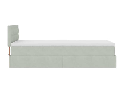 Cadre de lit ottoman avec matelas gris clair 80x200 cm velours SWCQ85311