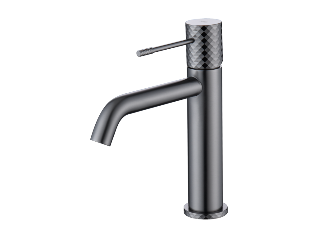 Robinet Mitigeur de Lavabo anti-calcaire Bec Bas Black Gun Métal Domopure BDG053-1BGM BXRT89683