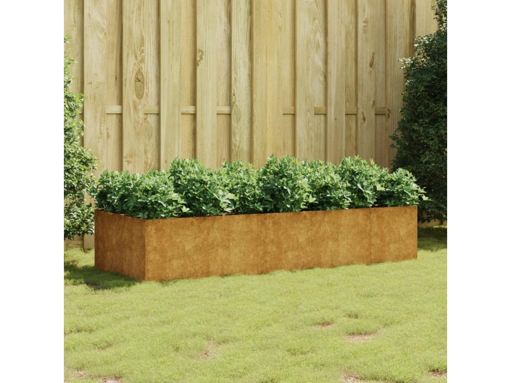 Lit surélevé de jardin 200x80x40 acier corten KJAL16100