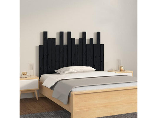 Tête de lit murale Noir 108x3x80 cm Bois massif de pin NARI30741