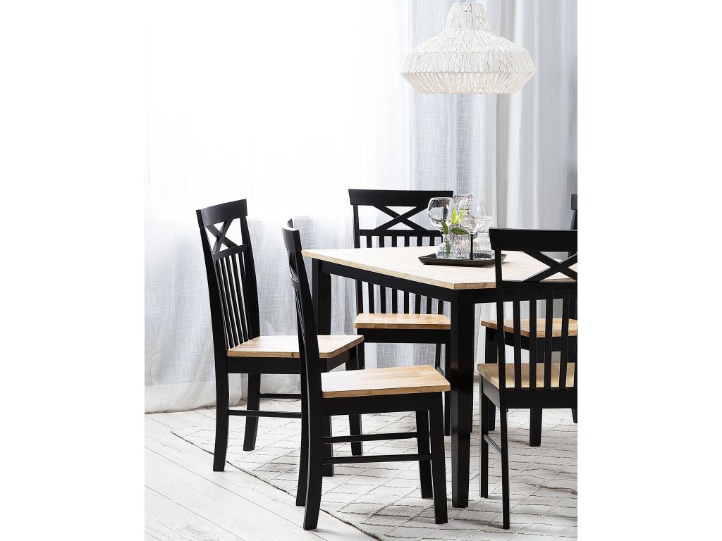 Lot de 2 chaises de salle à manger Domopure Bois Noir GBWI26252
