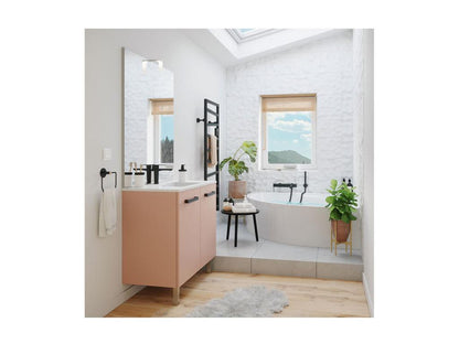 Meuble sous-vasque 90 cm Abricot vasque miroir - Chicyla YIKH75426