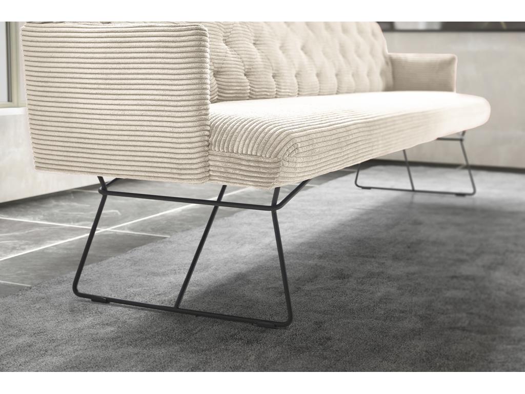 Banc - blanc crème velours côtelé - CHARME NEQO08232