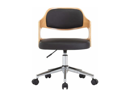 Chaises pivotantes à manger lot de 2 bois courbé et similicuir VKEC53277