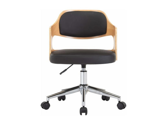 Chaises pivotantes à manger lot de 2 bois courbé et similicuir VKEC53277