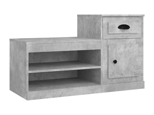 Armoire à chaussures gris béton 100x42x60 bois d'ingénierie MUNJ39132