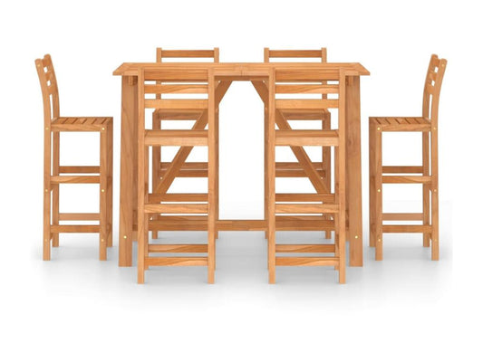 Ensemble de bar d'extérieur 7 pcs Bois d'Chicyla massif VAND89953
